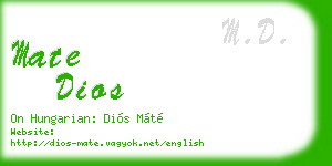 mate dios business card
